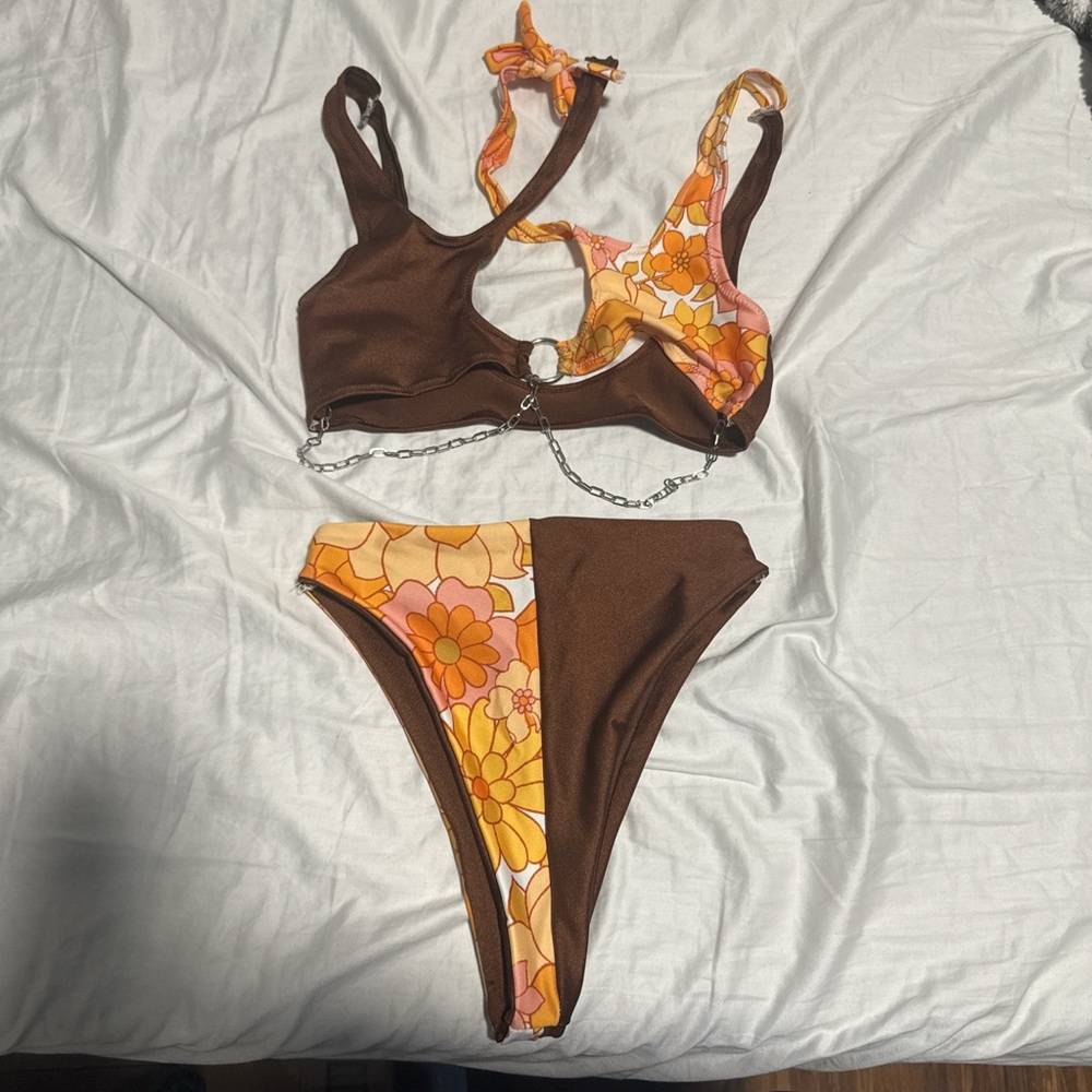 Euphoric Ravewear Orange and brown set